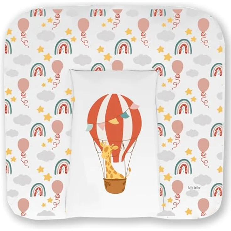 Kikido Wickelauflage 75x70 cm - Heißluftballon - Baby Wickelauflagen Wasserfest, Abwaschbar und Pflegeleicht - Wickelunterlage Weich Tragbare, Leicht zu Reinigen - Universal-Wickelauflage 75x70 – Bild 2