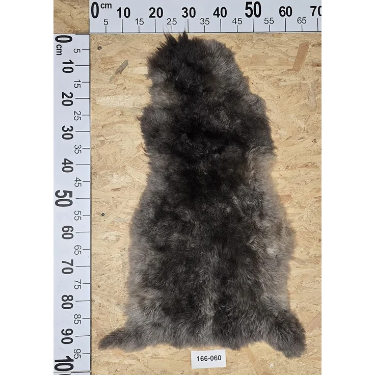 Provellus Schaffell Echt, Anthrazit-Dunkelgrau, ca 95 cm, Weichflor, Öko gegerbt, Unikat 166-060, ca 95 cm, Dunkelgrau / Grau / Anthrazit, ca 95 cm – Bild 2