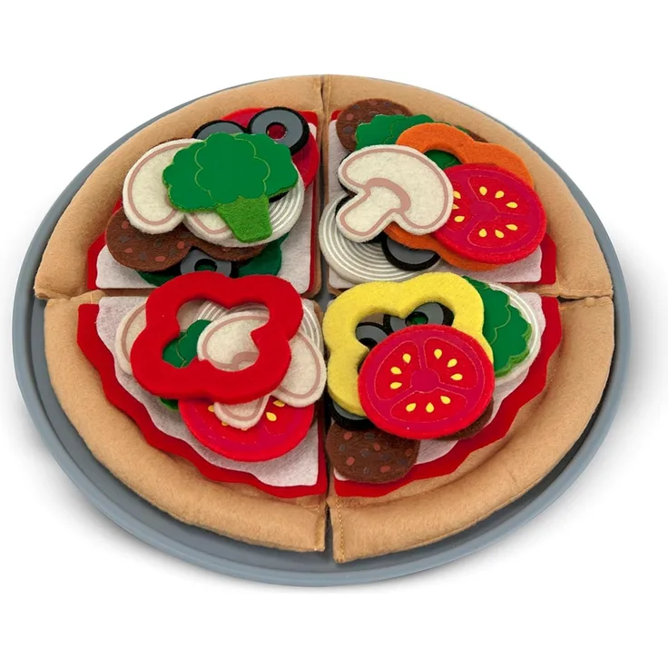 Melissa & Doug Pizzaspielset | Rollenspielzeug | Essensspiel | Sensorisch Spielzeug | 3+ | Geschenk für Jungen oder Mädchen