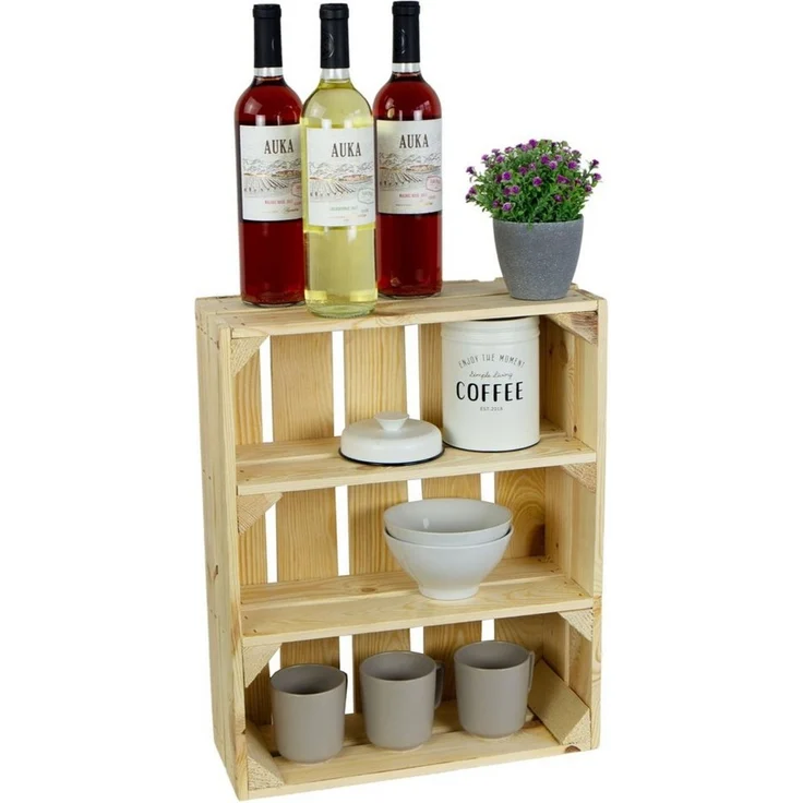 Kistenkolli Altes Land Allzweckkiste flaches Obstkistenregal Wilma Natur (Spar-Set, 1er Set) – Bild 1