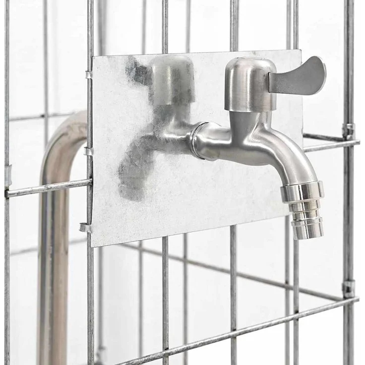 vidaXL Gabionen Wasserhahn Silber 25 x 25 x 100 cm Edelstahl 42013414 – Bild 8
