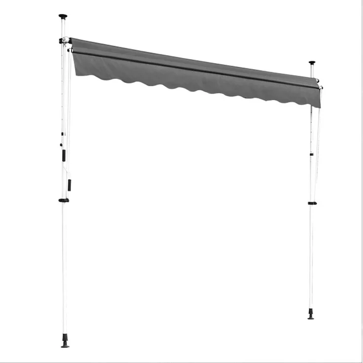 Klemmmarkise 400cm Balkon Sonnenschutz Grau Sonnensegel Terrasse Windschutz – Bild 2
