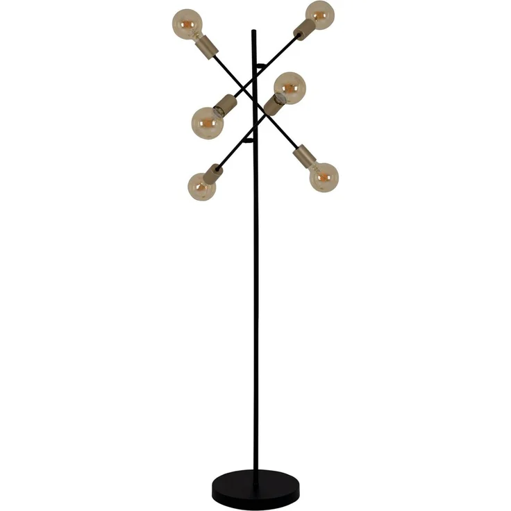Stehlampe Wohnzimmer Stehleuchte Leselampe Vintage 6 Flammig Schwarz 2097122 – Bild 5