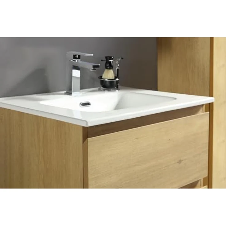 Alpenberger Badmöbel-Set - Badschrank Badezimmerschrank, (Waschbecken mit Überlauf, 2 Waschbeckenunterschrank Schubladen), Waschtisch mit Unterschrank 60 cm Breit – Bild 4
