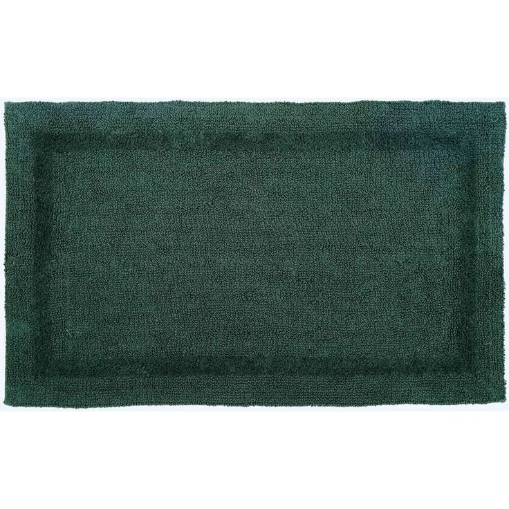Homescapes Großer Badvorleger waldgrün, XXL Badematte 70x120 cm, Baumwoll-Badteppich Premium mit Wende-Design – Bild 1