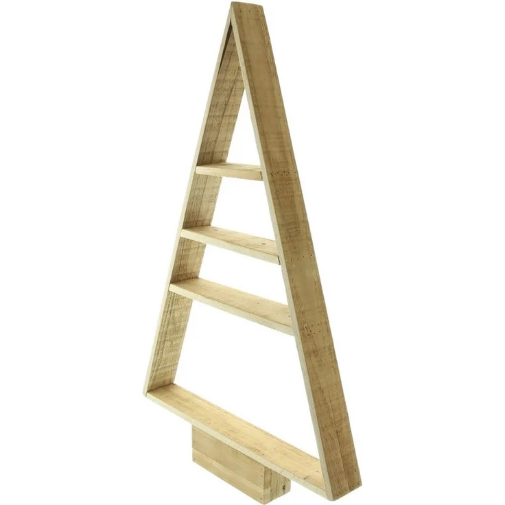 Dekoleidenschaft Standregal Dekotanne "Rustikal" aus recyceltem Holz, Pyramide mit 4 Ebenen, 78 cm, hoch, Regal für Wohnzimmer, Küche & Bad, Weihnachtsbaum Alternative – Bild 2