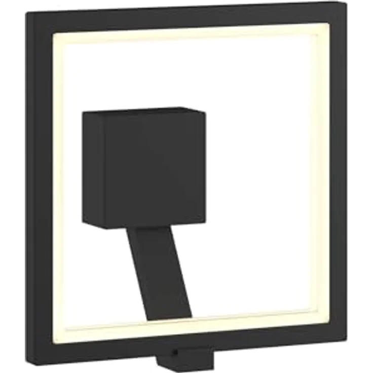 Lucande LED Wandleuchte Square, 1-flammig, Außenwandleuchte in Schwarz aus Aluminium, IP65, energiesparend für Terrasse und Garten – Bild 1
