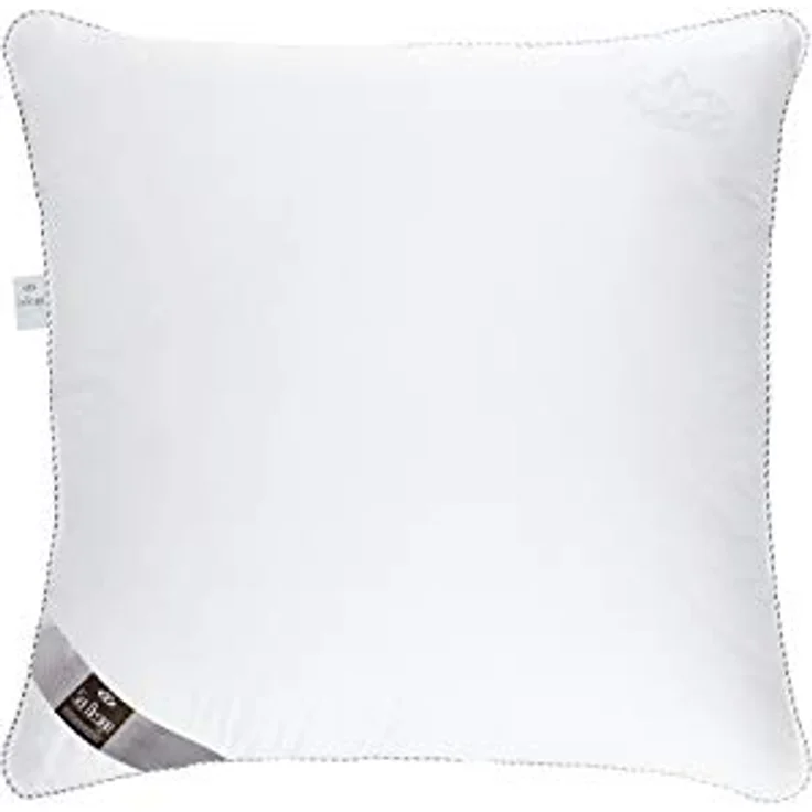 SEI Design Kopfkissen Kissen SWAN DE LUXE 80x80 Alternative zu Daunen, Füllung: 100% Polyester Mikrofaser, Bezug: 100% Baumwolle, Seitenschläfer, Rückenschläfer, Bauchschläfer, Schlafkissen, Mikrofaserfüllung Baumwollbezug 2x Reißverschluss – Bild 2