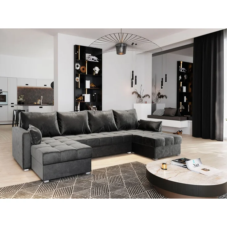 Masseno Ecksofa NAKO mit Schlaffunktion U-Form, Sofa mit Bettkasten – Bild 1