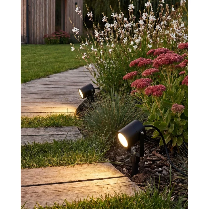 Outdoor Erdspießstrahler 2er Set EWES LED Schwarz – Bild 3