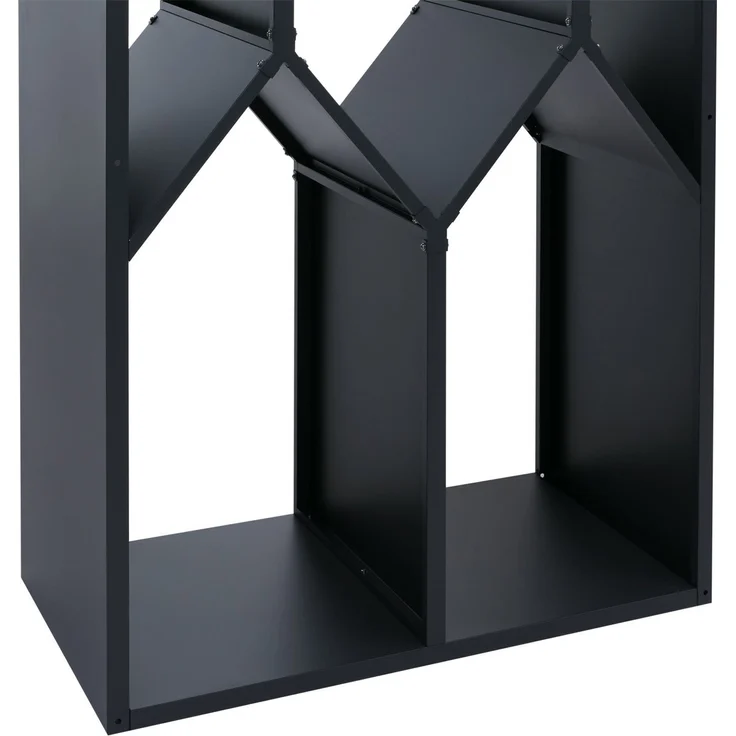 Brennholzlager HWC-P76, Kamin-/Feuerholzregal Holzlager Holzunterstand Outdoor Metall 160x95x50cm ~ anthrazit – Bild 5