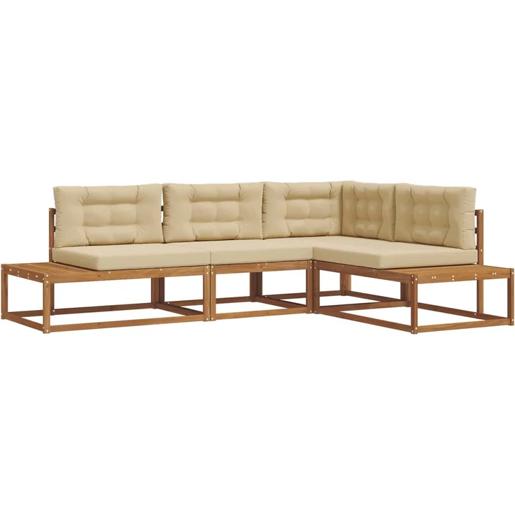 vidaXL Outdoor-Sofagarnitur 4 stk. 4-Sitzer Natur und Beige 3368136 – Bild 2
