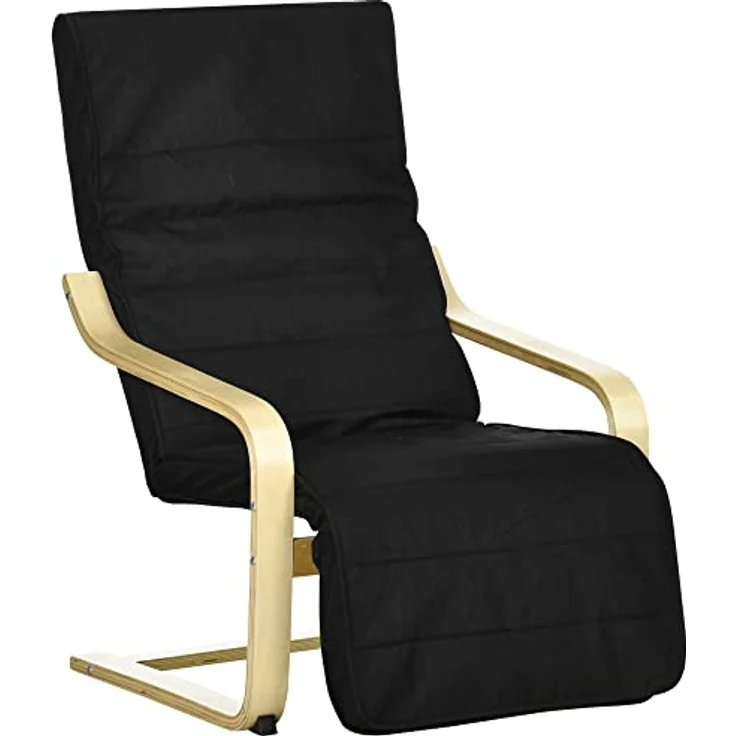 HOMCOM Relaxsessel Relaxstuhl mit Verstellbarem Fußteil (Ruhesessel, 1-St, Ruhestuhl), Schwarz 66,5 x 94 x 100 cm – Bild 2