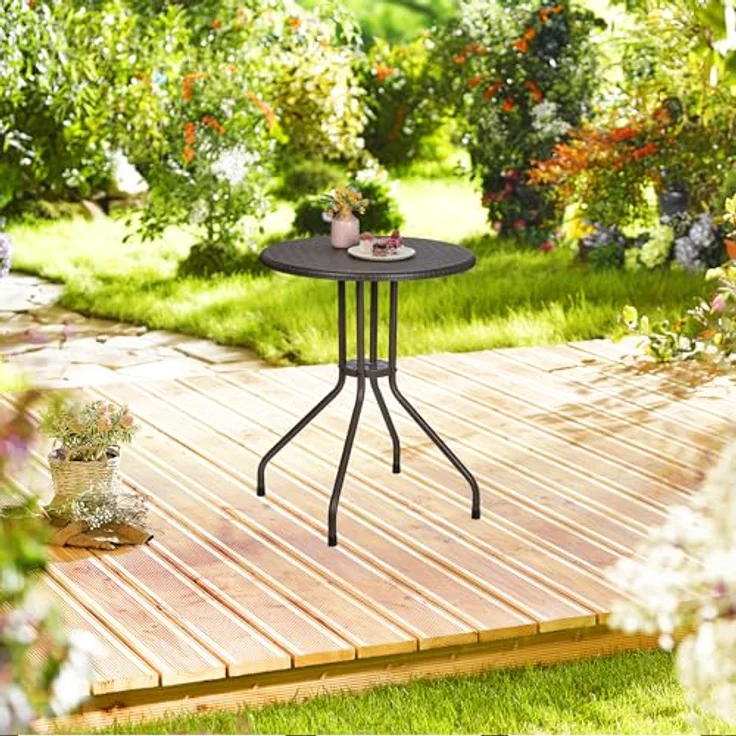 Runder Gartentisch in Rattanoptik – Bild 3