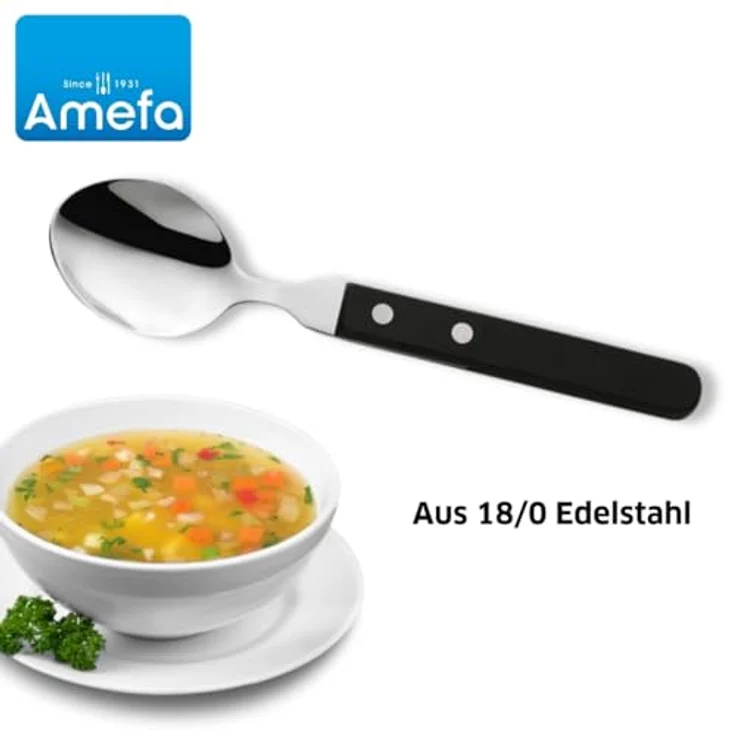Amefa 'PIZZA' Menülöffel Set 6-teilig, Kunststoff schwarz, 19,4 cm – Bild 3