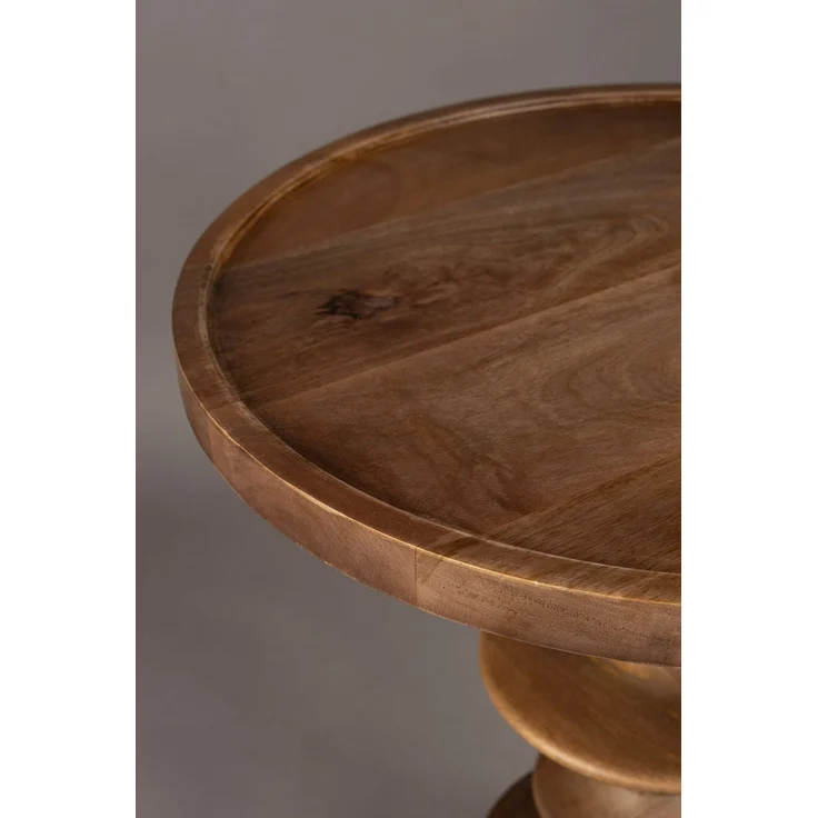 DutchBone Beistelltisch Cath aus massivem Mangoholz mit Walnuss-Finish, rund Braun 46x46x58 cm – Bild 2