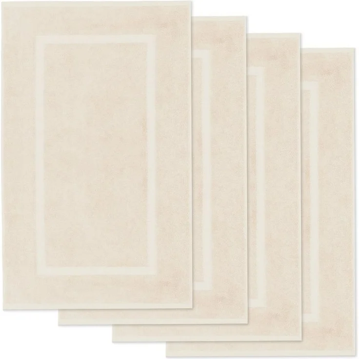 Lavea Badematte 4er Set Badeteppiche Elena Frottee 50x80 cm Badvorleger, 100% Baumwolle, 500 g/m² Frottier, weich & saugstark, pflegeleicht – Bild 5