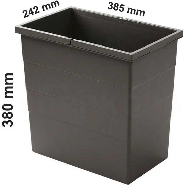 Hailo Einbaumülleimer 28 Liter Inneneimer 1132979 slategrey 385 x 242 x 380 mm, Hailo 28 Liter Inneneimer 1132979 slategrey 385 x 242 x 380 mm – Bild 2
