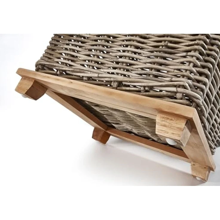 Kobolo Beistelltisch Tisch Couchtisch mit Deckel mit Aufbewahrungsfach - krabu Rattan Holz (Einzelstück, 1-St, Einzelstück), 45x45x49,50 cm – Bild 4