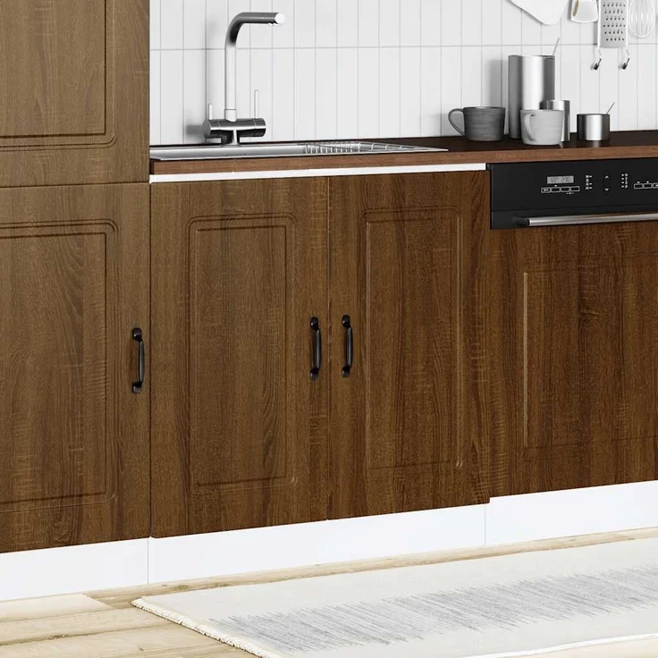 vidaXL Spülenunterschrank Kalmar Braun Eichen-Optik 80x46x81,5 cm 853454 – Bild 2