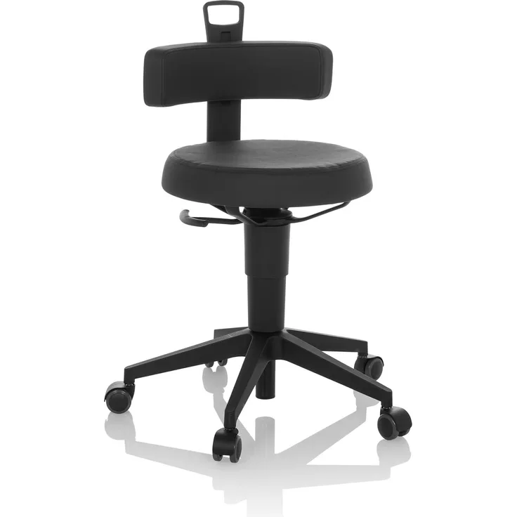 hjh OFFICE Balancestuhl höhenverstellbar TOP Work Flex PU beweglicher Arbeitshocker mit Rückenlehne, Kunstleder Schwarz