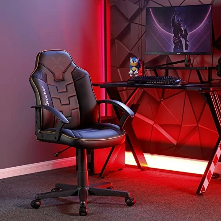X Rocker Saturn - Gaming-Bürodrehstuhl für Kinder & Teenager - schwarz/gold – Bild 1