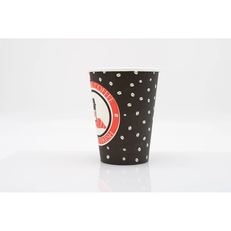 200x Kaffeebecher Always Fresh Papierbecher PE beschichtet 12 oz / 340ml Rot-Schwarz – Bild 4