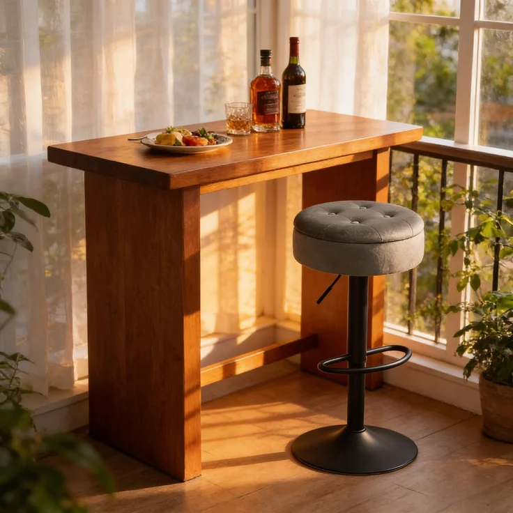 Stilvolle Frühstücksstühle,Essstühle, Wohnzimmer Stühle,Bar Stuhl mit Aufbewahrungsraum(Nur Es ist nur ein Bar Stuhl enthalten)--Hellgrau--39x39x79.5cm--YOUDENOVA – Bild 1