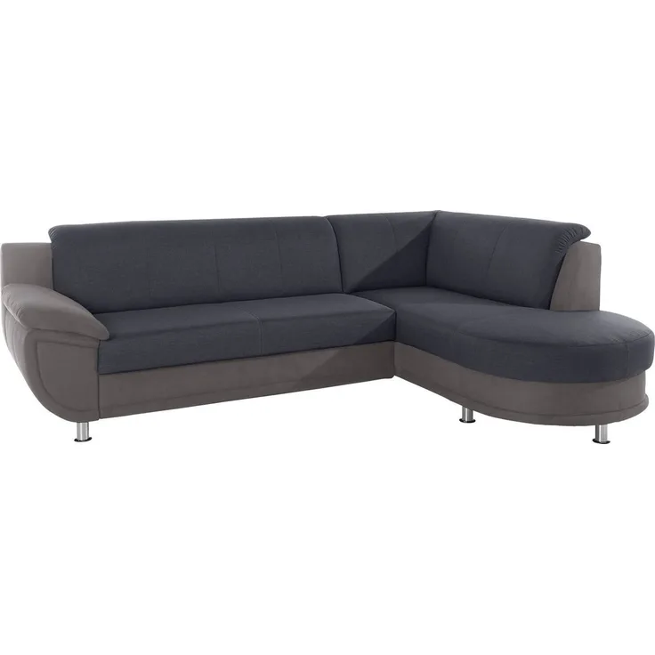 TRENDMANUFAKTUR Ecksofa Rondo 3, zeitlos und bequem, Materialmix, breite Armlehnen, L-Form, wahlweise mit Federkern für mehr Komfort, wahlweise mit Bettfunktion