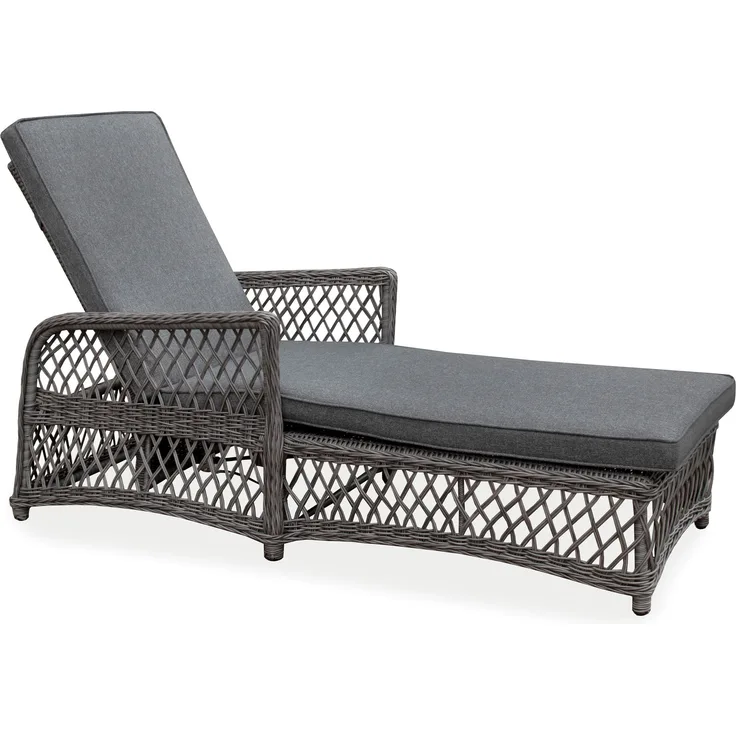 osoltus Sonnenliege Gartenliege Hydraulik Polyrattan Liege Anthrazit