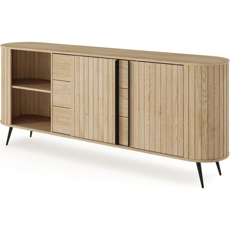 Compleo Kommode 196cm breit, Möbelfarbe – Eiche Cremona, Sideboard mit Schubladen KAMA – Bild 3