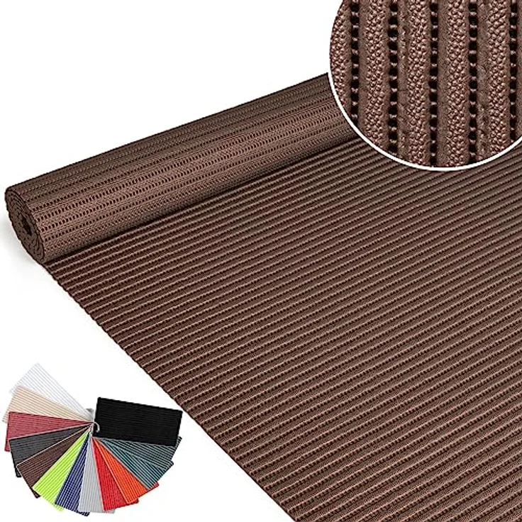 ANRO Badematte Weichschaummatte 300x130cm, rutschfest, wasserabweisend, uni braun – Bild 1