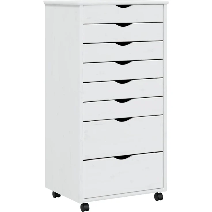 vidaXL Rollschrank mit Schubladen MOSS Weiß Massivholz Kiefer 355898 – Bild 2
