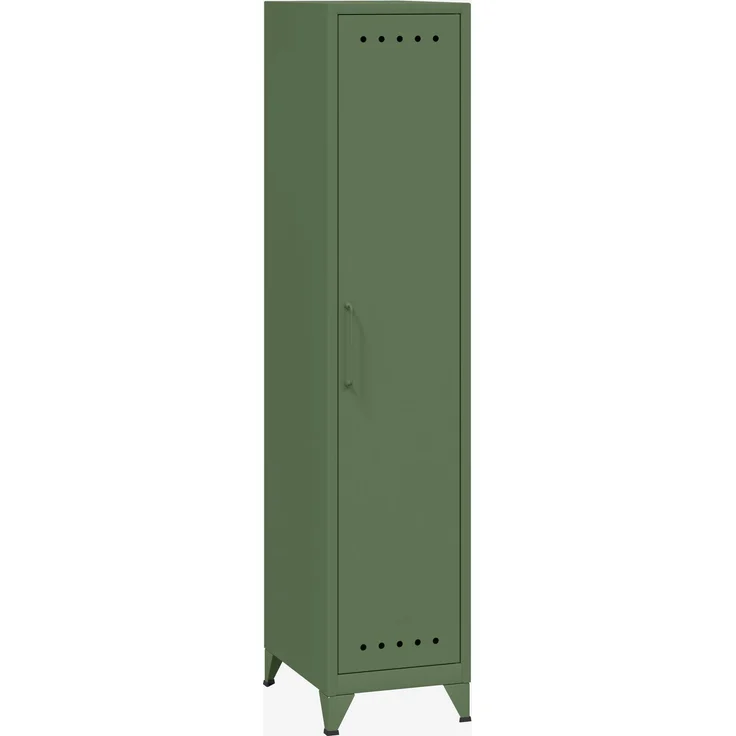 Bisley Fern Locker Garderobenschrank mit drei festen Fachböden, aus hochwertigem, nachhaltigem Stahl hergestellt, 16 mm große Design Lüftungslöcher auf allen Türen, moderner und industrieller Flair, mit integrierten Füßen, H 1800 x B 380 x T 510 mm, Fa... – Bild 2