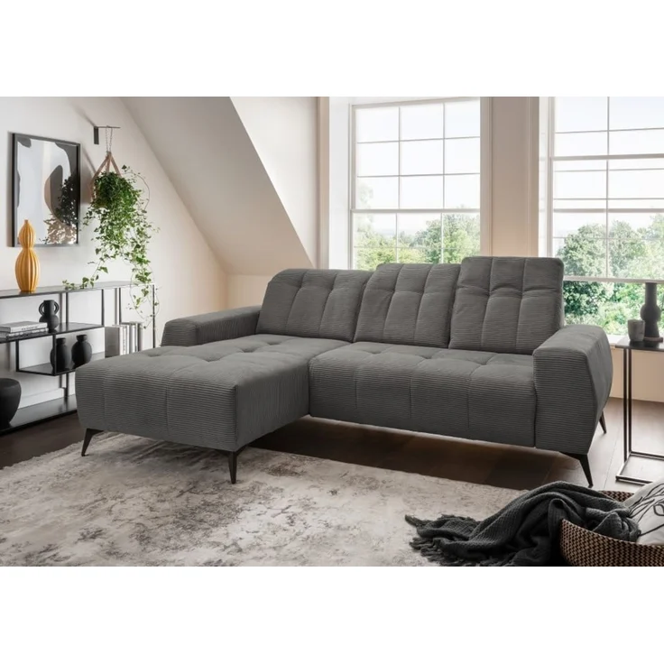 Ecksofa Sano von Benformato - Hochwertiges Cordsofa mit Elektrofunktion und verstellbaren Kopflehnen – Bild 1