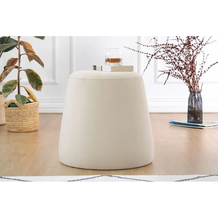 Hanah Home 'Broch - Cream' Pouffe, Creme, 40 x 44 x 40 cm – Bild 1