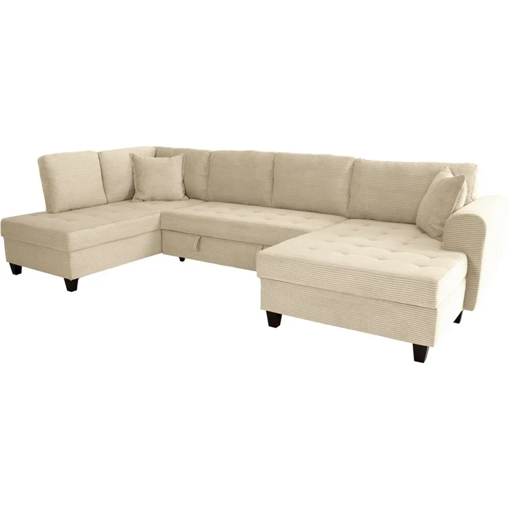 OTTO home Wohnlandschaft Moritz U-Form, B: 324 cm, mit Schlaffunktion, Bettkasten & Zierkissen – Bild 4
