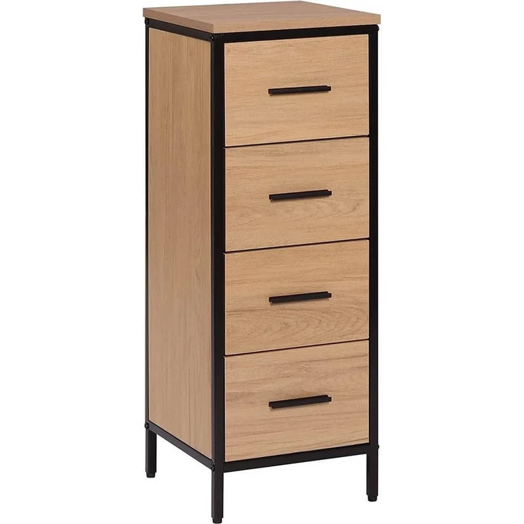 EUGAD Hochschrank (1-St) mit 4 Schubladen aus Metall + Holzwerkstoff, 30x82x30 cm – Bild 1