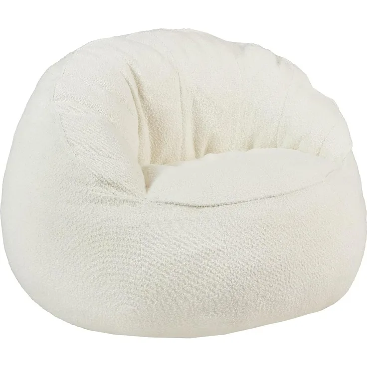Vente-unique - Muschelsessel - Bouclé-Stoff - Weiß - FONADO