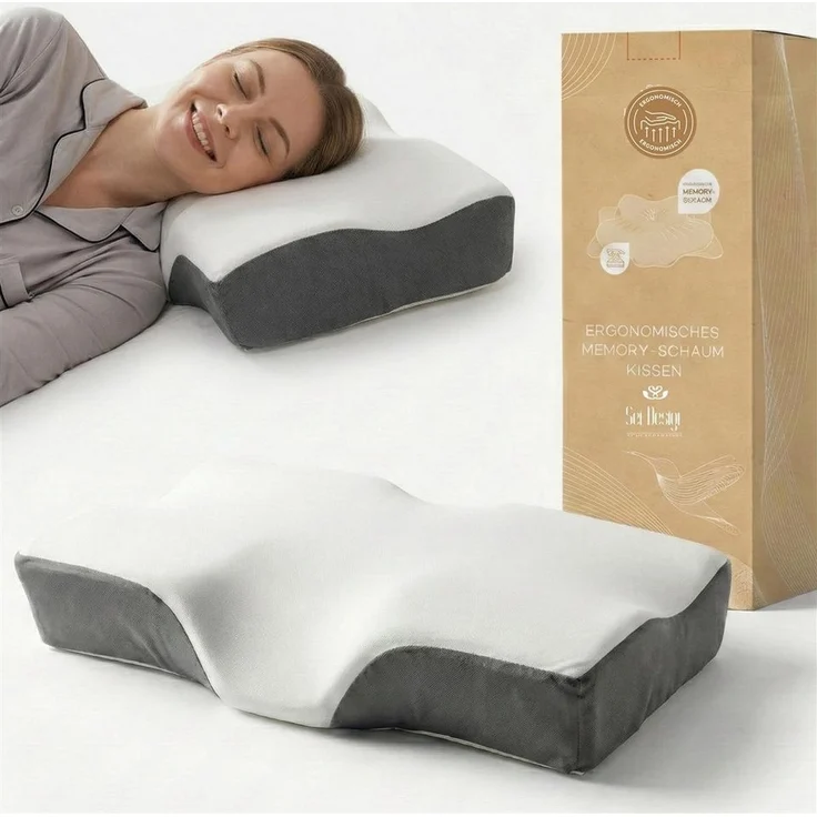 SEI Design Nackenstützkissen Sei Design orthopädisches Nackenstützkissen VISCO AIR, Viscoelastisch, Füllung: Memory Schaum, Bezug: Thermoregulierender Bezug, Seitenschläfer, Rückenschläfer, Bauchschläfer, Visco Elastik Schaum, Ergonomische Kontur, beid... – Bild 5