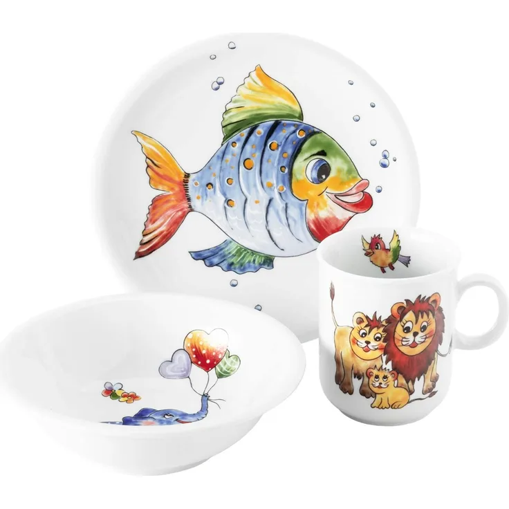 Seltmann Weiden Compact Kindergeschirr Set 3-teilig - Bunte Tierwelt