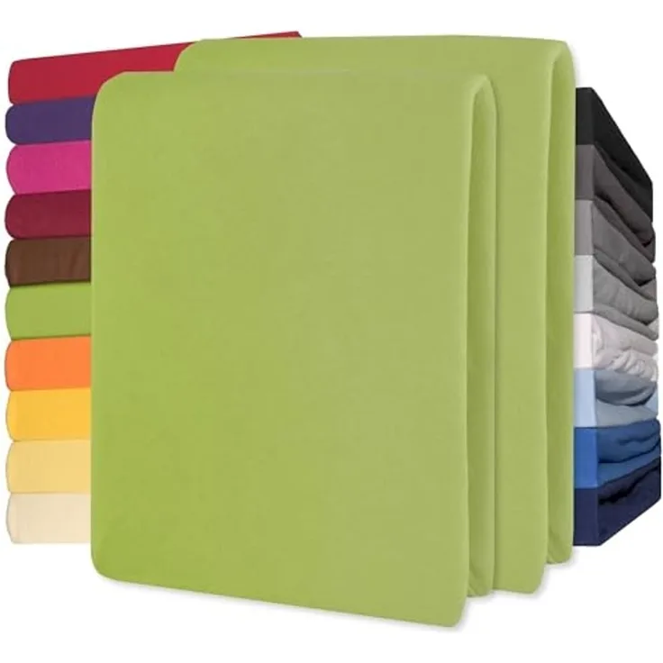 CelinaTex Jersey Spannbettlaken Lucina 200x200-200x220 cm grün 100% Baumwolle gekämmt bis 26cm Matratzenhöhe Oeko-TEX