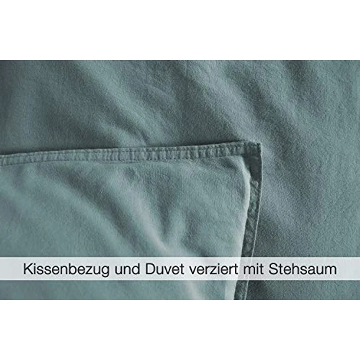 jilda-tex Bettwäsche Lissabon, Renforcé (Bio-Baumwolle), 2 teilig, unifarben, stonewashed und in vielen Farben – Bild 4