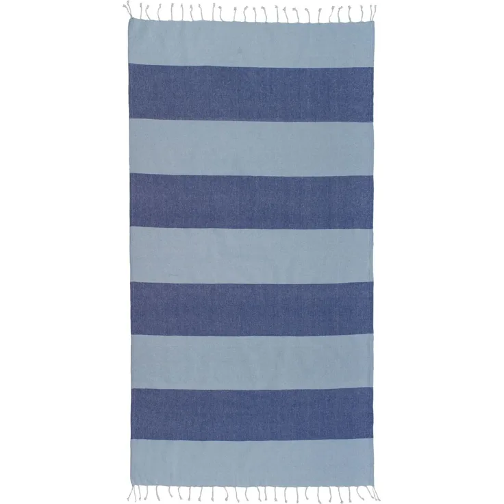 Pareo Futa Strandtuch 90x170 cm – Hamamtuch mit Fransen Blau