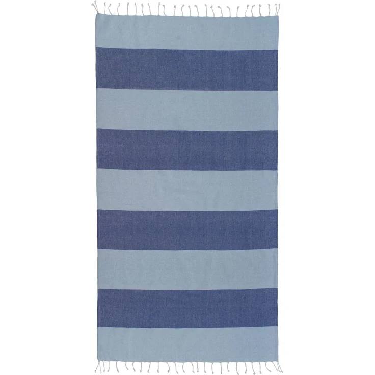 Pareo Futa Strandtuch 90x170 cm – Hamamtuch mit Fransen Blau