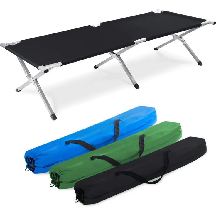 Goods+Gadgets Feldbett Faltbares Army-Bett (Campingbett, Klappbett) Gästebett aus Aluminium