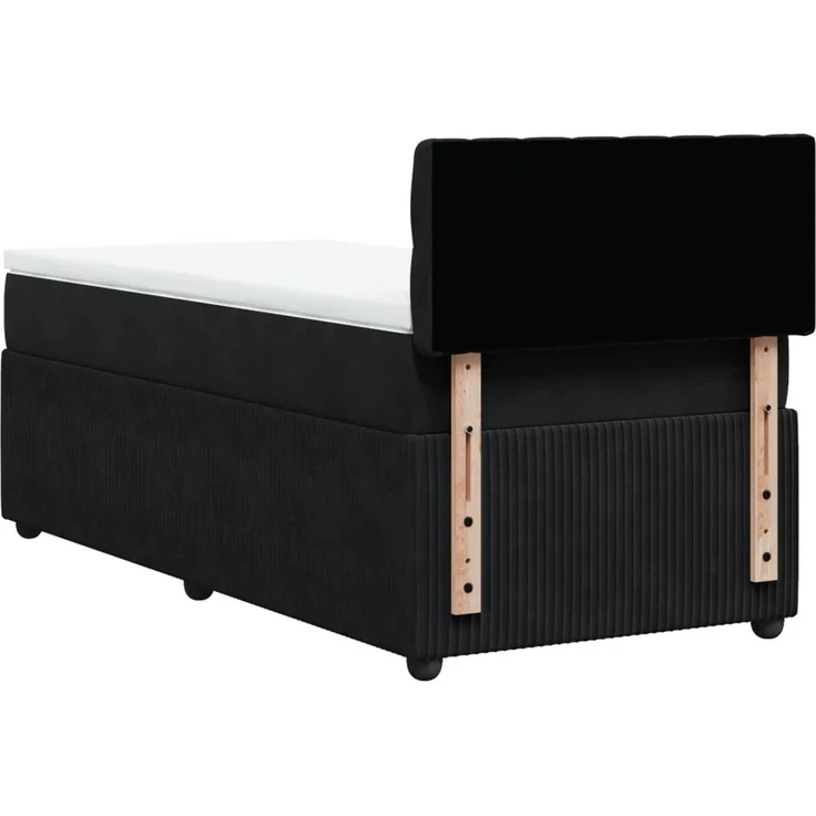 vidaXL Boxspringbett mit Matratze Schwarz 80x200 cm Samt 3287598 – Bild 10