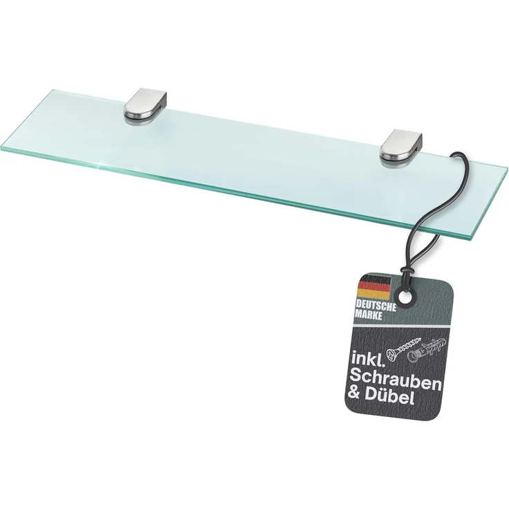 bonsport Glasregal Wandregal für Badezimmer Klarglas - Glas Regal aus 6 mm Sicherheitsglas 40cm - Glasablage Glasregalboden Badablage – Bild 1