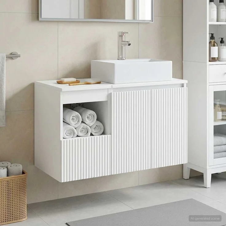 vidaXL Badezimmerschrank-Set 2 stk. Weiß 79,5 x 41 x 79,5 cm 3404054 – Bild 1