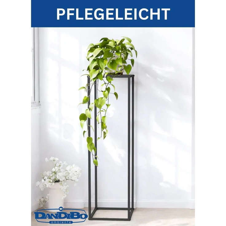 DanDiBo Pflanzenständer Metall Schwarz Eckig 100 cm 96589 Beistelltisch Hoch Blumenhocker Blumenständer Design Modern – Bild 4